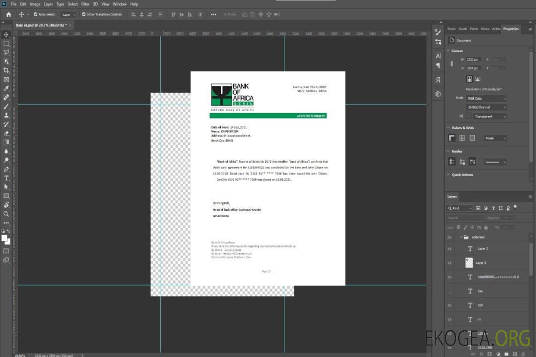 Référence Benin , BankofAfrica , closure template